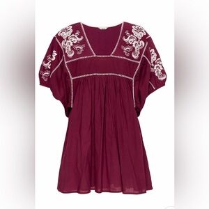 St Roche Lake Mini Dress in Berry with Ivory Size XS